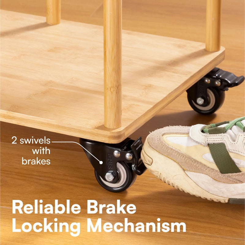 H&S Heavy-Duty Caster Wheels for Trolley & Outdoor Furniture â€“ 4 Casters with Brakes, Black - Castor Wheels - Image 4